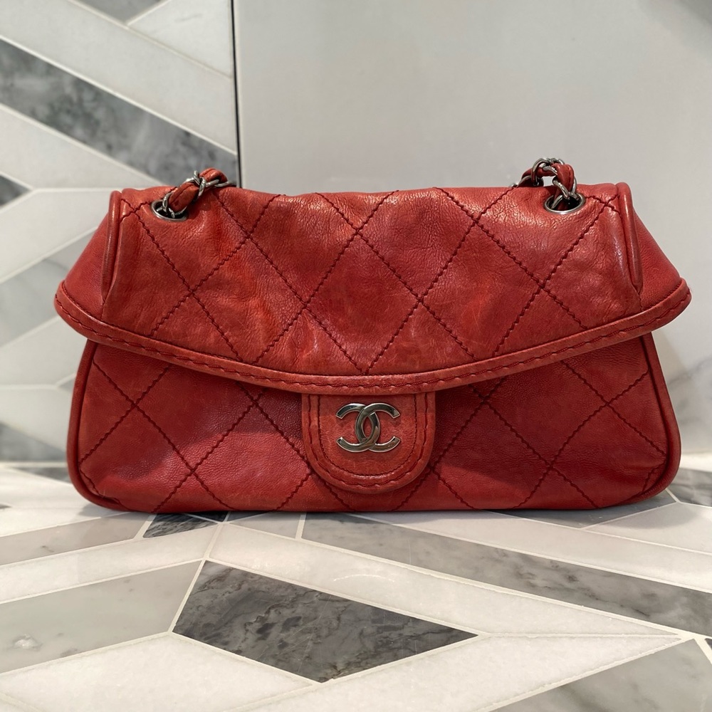 Authentic Red Vintage Chanel Bag